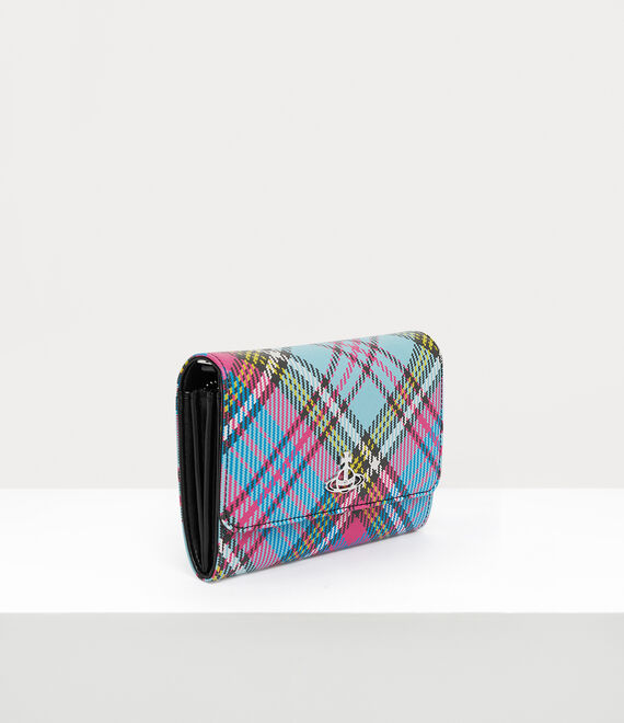 Vivienne Westwood biogreen saffiano printed crossbody wallet macandy tartan